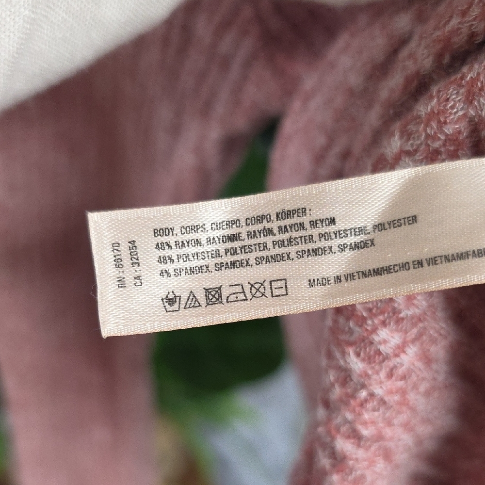 Saturday/Sunday by Anthropologie Pink Waffle Knit Cowl Neck Pullover - Picture 8 of 8
